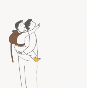illustratie vader en kind